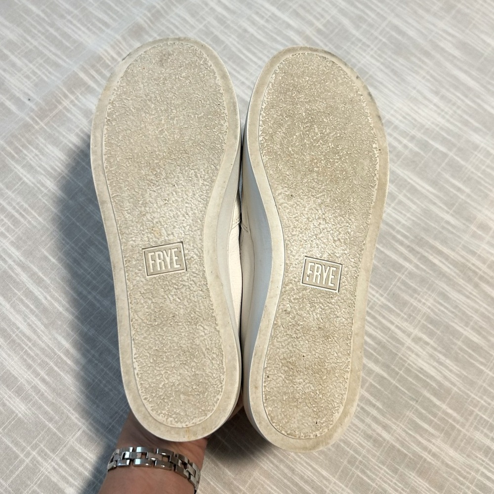 Frye White Leather Slip-On Sneakers Flats - Picture 6 of 10